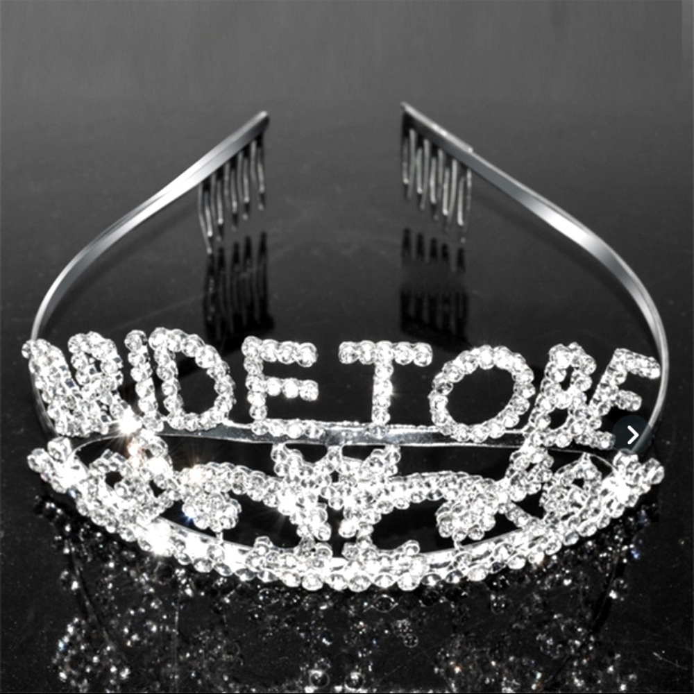 Bridal Shower Metal Rhinestone Tiara Crown